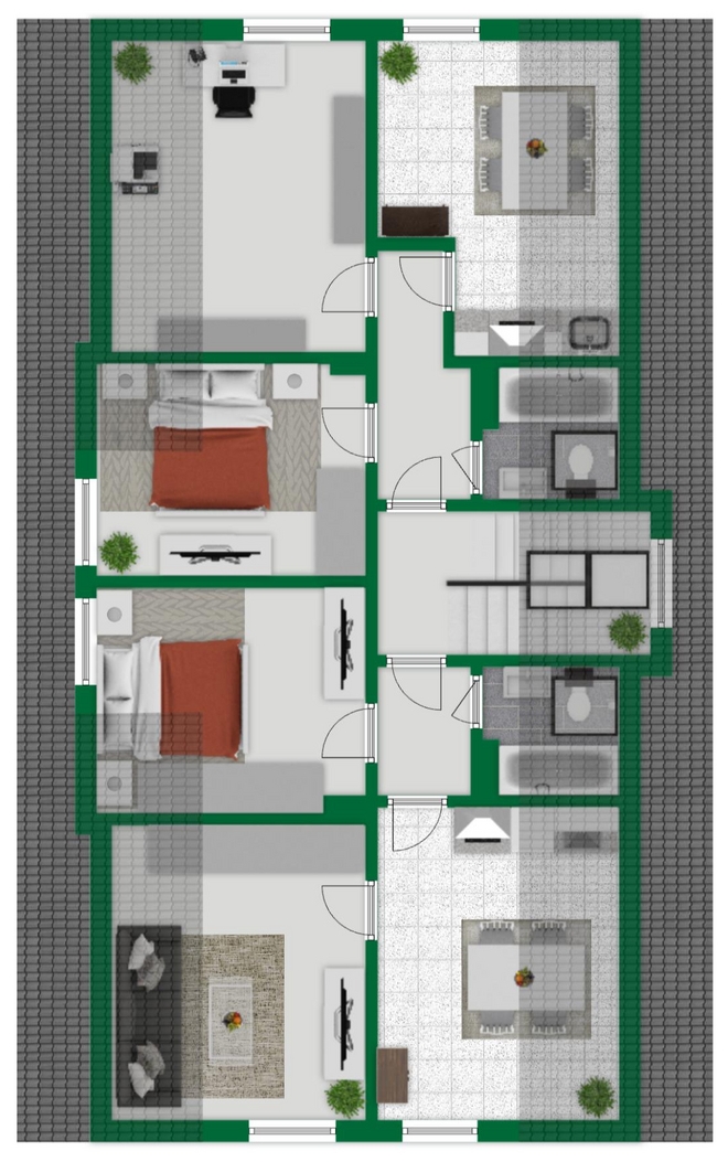 Grundriss-Skizze Obergeschoss