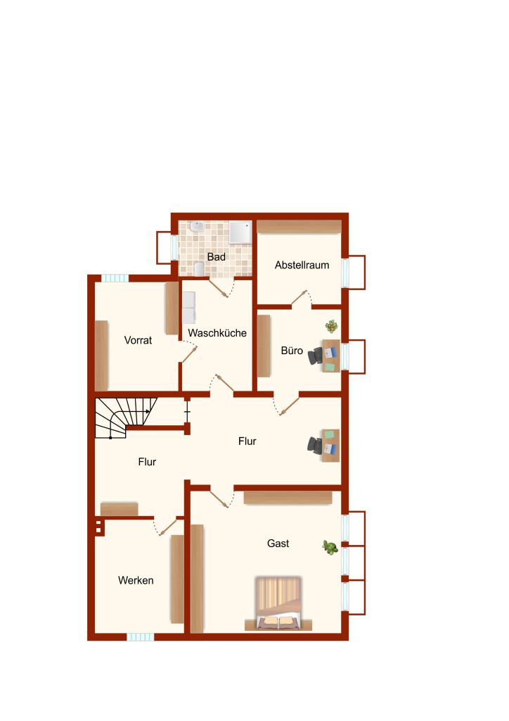 Grundriss KG zur EG-Whg. / Anbau